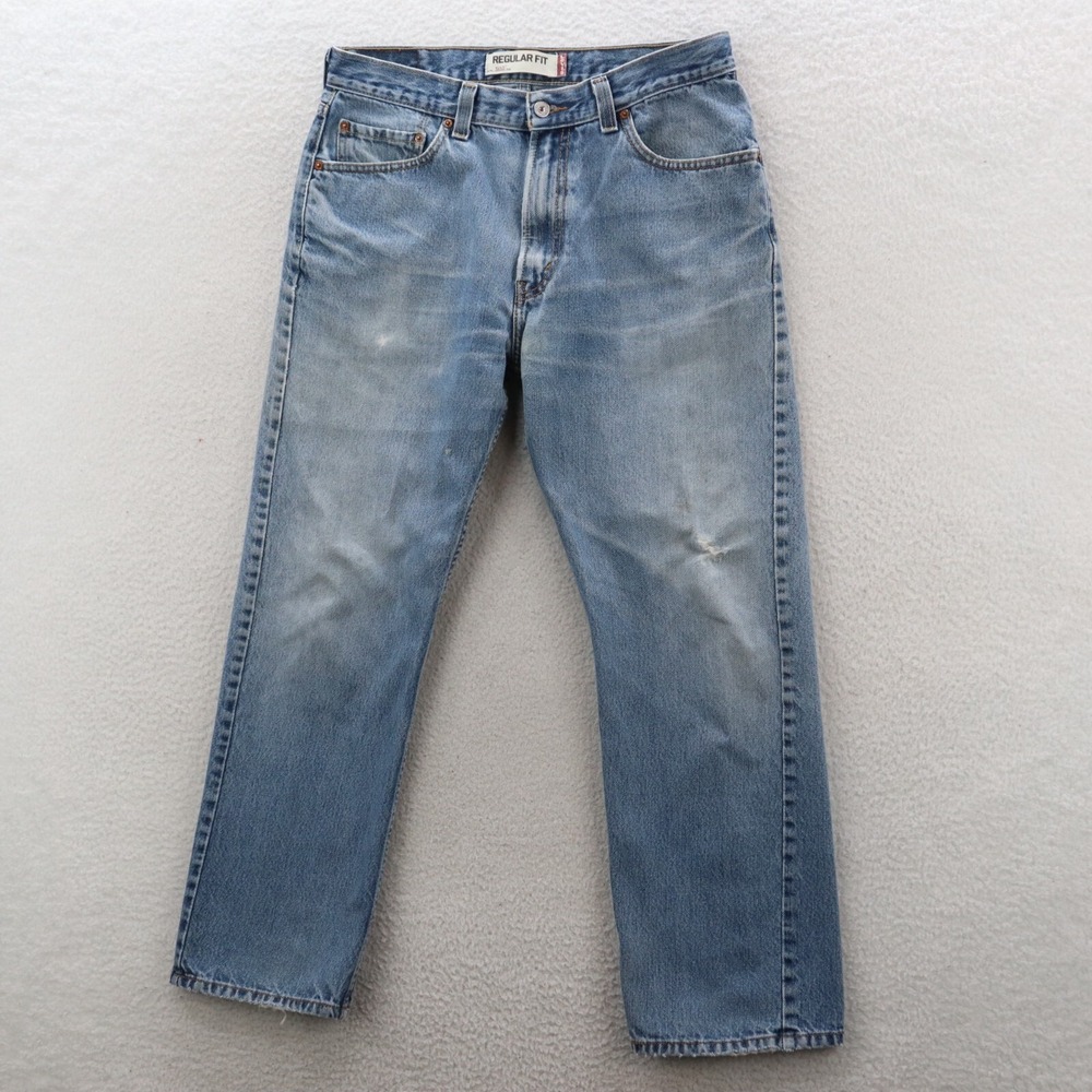 Levi's Jeans Men's 34x30 Blue 505 Regular Straight Denim Grunge Faded Y2K 90s